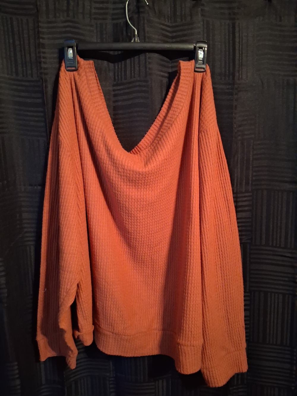 Plus Size Rust Orange One-Shoulder Sweater – Size 3X